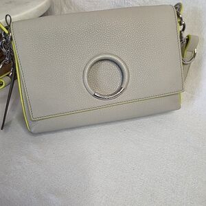 Nwt Vincent Camuto White Crossbody Bag with Silver Ring Accent